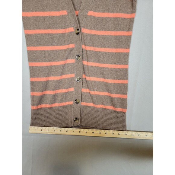 Retro Inspired Mossimo Button Up Cardigan Sweater Womens Small Striped Preppy - Picture 4 of 8